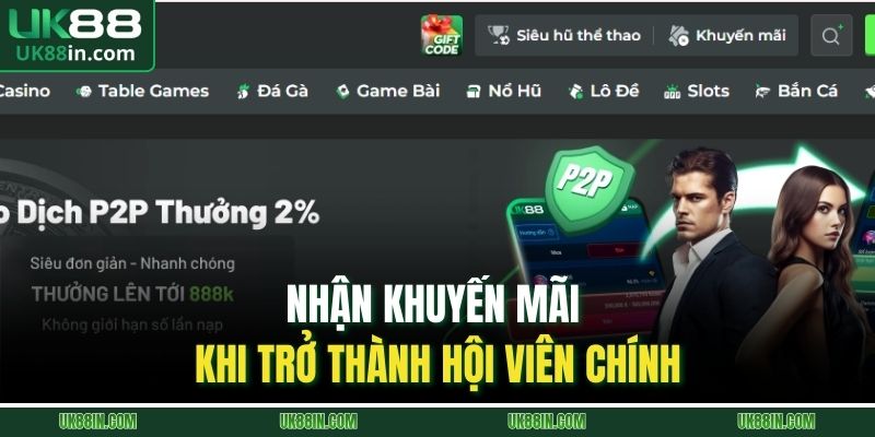 Nhận khuyến mãi khi trở thành hội viên chính